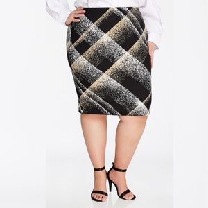 NWT Ashley Stewart GRADIENT STRIPED PENCIL SKIRT